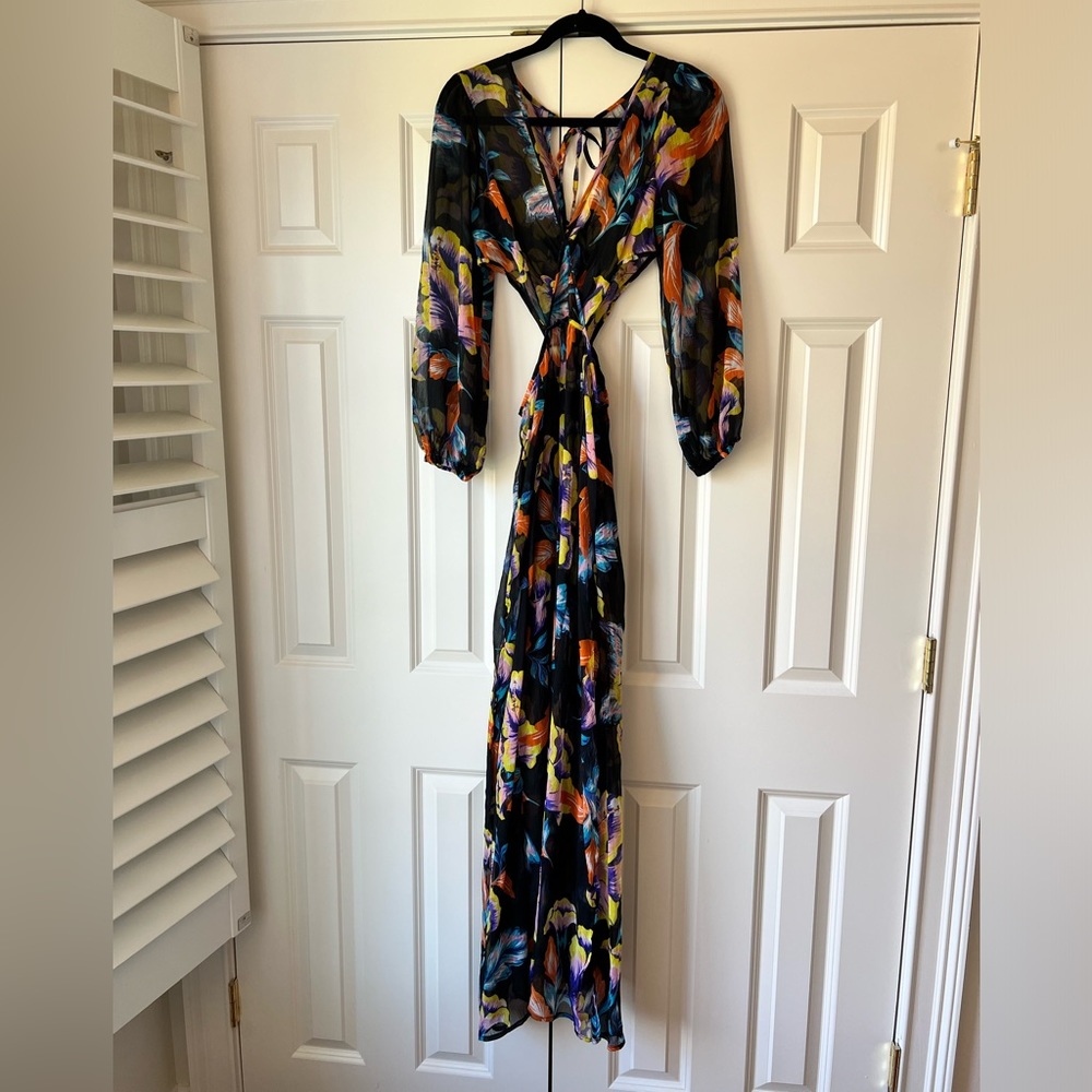 ASOS sheer floral maxi coverup